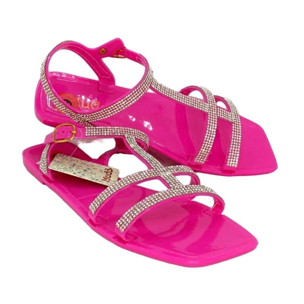 Mudd NEW Women's Hot Pink Rhinestone Embellished Sandals - sz. 6